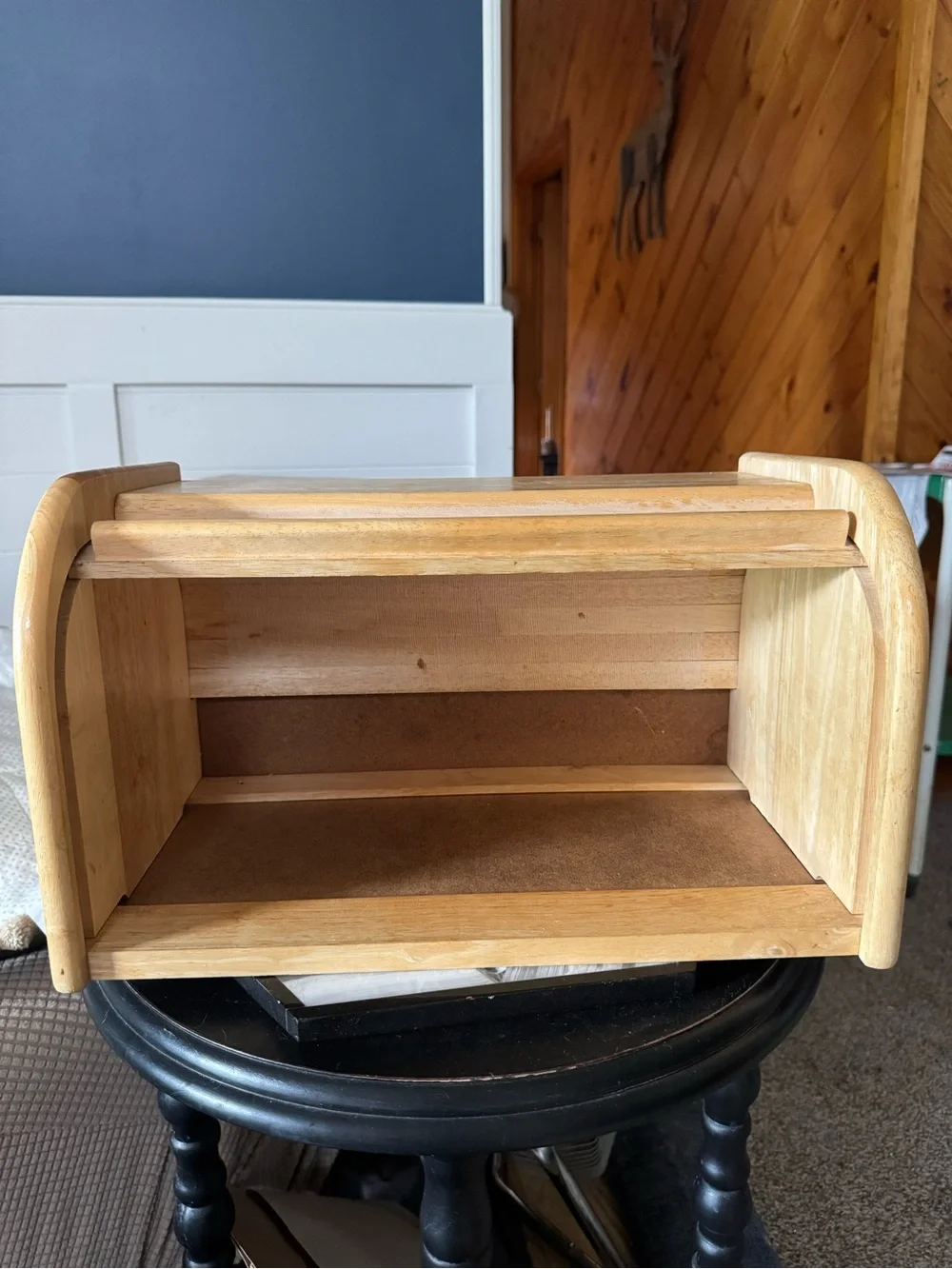 Kamenstein Vintage Wooden Roll-Top Bread Box in Light Natural Finish